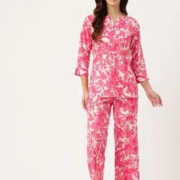ETC Floral Printed Pure Cotton Night Suit-46