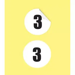 Sticker Bazaar PT-103 Round 12 mm 3 Number White 5100 Self Adhesive Printed Labels (Pack of 5 Pcs)-16
