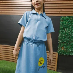 Athena Girl Print Blouson Dress-image-57