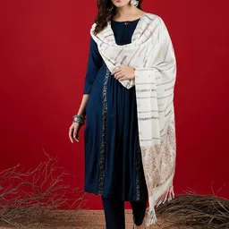 SAHASIKA Floral Motifs Woven Design Shawl-picture-36