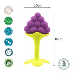 Kritiu Set Of 4 Textured Fruit Shaped Silicone Stand Teether image 2
