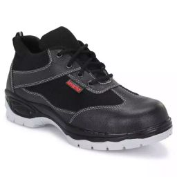 Kavacha Steel Toe Safety Shoes Leather Low Ankle Airmix PVC Sole Size UK 11 Black, Kv-s135-11-image-13