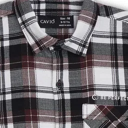 CAVIO Boys Comfort Spread Collar Tartan Checked Cotton Casual Shirt image 3
