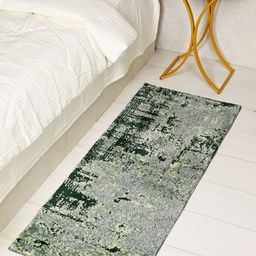 Saral Home Green & Grey Abstract Floor Runner-16