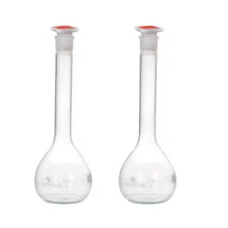 Supertek 500 ml QR Coded Volumetric Flask Wide Mouth Class A with Interchangeable Glass and Super Stopper, USP Certificate, 50.439.0500QR (Pack of 2)-17