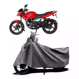 Auto Pearl Two Wheeler Cover with Bag for Bajaj Pulsar 135, Silver-image-98