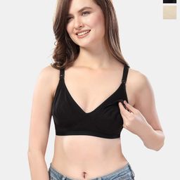 Fabme Pack Of 2 Full Coverage Non Padded Pure Cotton Maternity Bra With All Day Comfort-28