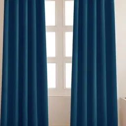 HOMEMONDE Navy Blue 2 Pieces Black Out Window Curtains-image-30