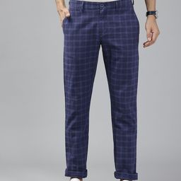 Blackberrys Checked Low Rise Slim Fit Trousers-image-0