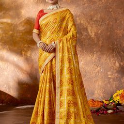 PBS PRINTS Bandhani Zari Pure Silk Maheshwari Saree-picture-15
