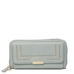 Caprese Women Grey Solid Leather Zip Around Wallet-image-18