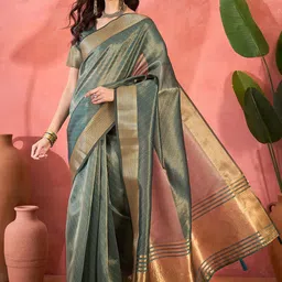 DIVASTRI Woven Design Zari Organza Saree-picture-21