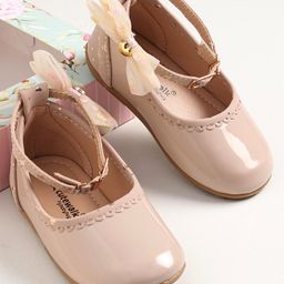 Cute Walk by Babyhug Buckled Closure Bellies With Bow Applique- Beige-image-99