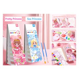YAMAMA Cute Princess Theme 2 In 1 Water Color Doodling And Magic Water Painting Book   (Pack of 1  Design May Vary)-28