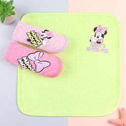 Babyhug Disney Interlock Knit Hand & Face Towel  With Minnie Mouse Graphics Pack of 3 L 30 x B 30 cm - Multicolor-image-31