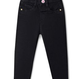 Babyhug Cotton Knit Full Length Washed Jeans With Stretch - Black-picture-1
