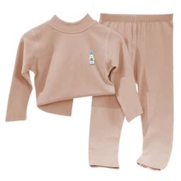 Little Surprise Box Cotton Full Sleeves Polar Bear Patch Detailed Thermal Wear Set - Cream-image-22