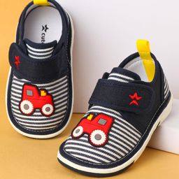 Cute Walk by Babyhug Velcro Closure Casual Shoes with Car Applique - Navy-picture-20