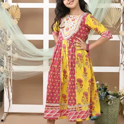 LIL PITAARA Women Floral Printed A-Line Maxi Dress-image-19