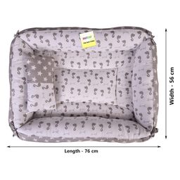 Kwitchy New Born Baby Bedding Set Reversible Mattress with Pillow & Mosquito Net - Grey image 3