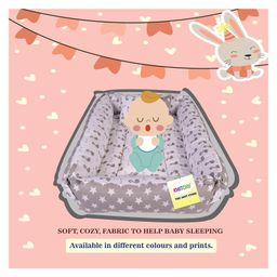 Kwitchy New Born Baby Bedding Set Reversible Mattress with Pillow & Mosquito Net - Grey image 4