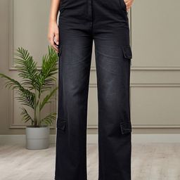 R.Code by The Roadster Life Co. Women Flared High-Rise Slash Knee Light Fade Jeans-picture-11