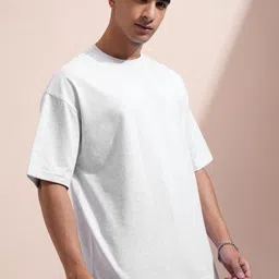 HIGHLANDER Men Solid Round Neck Cotton Oversized T-shirt-picture-36