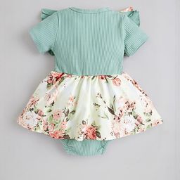 Hopscotch Girls Green Floral Ruffle Detail Onesie-picture-10
