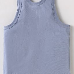 Zero Sinker Knit Sleeveless Set of Vests with Typography Print Pack of 3 - Blue Sage & Red image 5