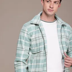 French Connection Spread Collar Checked Tailored Jacket-picture-1