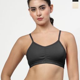 LILY Women Pack Of 2 Solid Full Coverage Non Padded Non Wired Regular WorkoutBra-picture-12