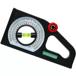 FLAMINGO ENTERPRISE Multifunctional Protractor Level Measuring Instrument ABS, TPR & Aluminum Alloy Black 18 cm Length FM-243-40