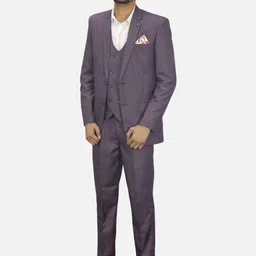 GARGIAN Master Cut Men Solid Single-Breasted Long Sleeves 3 Piece Suit-picture-37