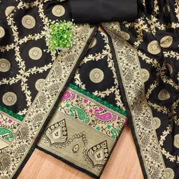 LeeliPeeri Designer Ethnic Motifs Woven Design Banarasi Silk Unstitched Dress Material-image-33