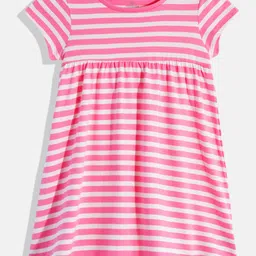 mothercare Striped Gathered Waist Fit & Flare Knitted Dress-image-54