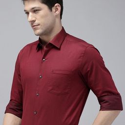Arrow Manhattan Slim Fit Textured Self Design Pure Cotton Formal Shirt-image-11