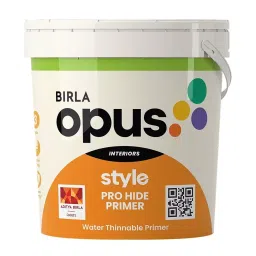 Birla Opus Style Pro Hide Matt Finish and 16.72-18.58 sq m/L Coverage Primer for Interior Walls, 943700 (Bucket of 20 L) image 1