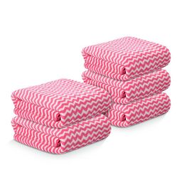 Kuber Industries Pink & White 5 Pieces Printed 280 GSM Ultra Absorbent Soft Hand Towels-image-80