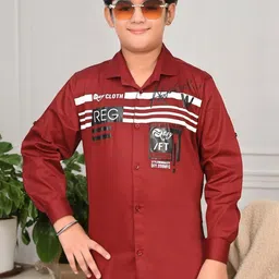 Atly Boys Graphic Printed Spread Collar Cotton Casual Shirt-image-16