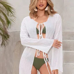 JC Mode Tie-Up Neck Mini Swimwear Cover Up Top-image-8