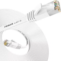 Fedus High Speed 250 MHz CAT 6 Flat RJ45 LAN Cable (15 m, White)-12