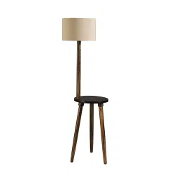 Sanded Edge Walnut Orange 16X16X52 cmTable Lamp with Shelf in Solid Wood for Home Decor & Office-picture-43