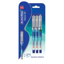 Cello Butterflow Gel Pen Cap Closure Type Blue & Black Ink, 8907234510522 (Pack of 3)-image-57