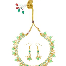 Aadita Gold-Plated Stones-Studded & Beaded Jewellery Set-picture-43