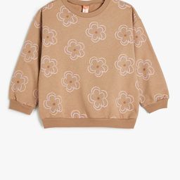 Koton Girls Floral Printed Round Neck Long Sleeves Sweatshirt-picture-49