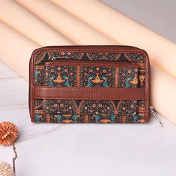 ZOUK Women Ethnic Motifs Printed Zip Around Wallet image 1