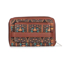 ZOUK Women Ethnic Motifs Printed Zip Around Wallet image 2