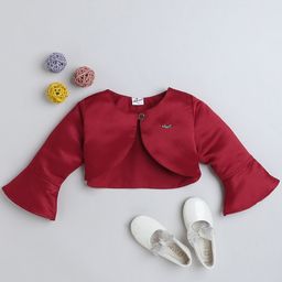 The Magic Wand Girls Long Sleeves Crop Button Shrug-image-40
