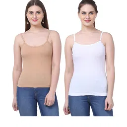 SAJATA Pack Of 2 Non Padded Camisoles-image-16
