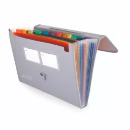 POLEN PREMIUM Expanding File Folder Polypropylene (PP) Fullscape 27x39 cm Buckle Closure, PPX2-Grey image 4